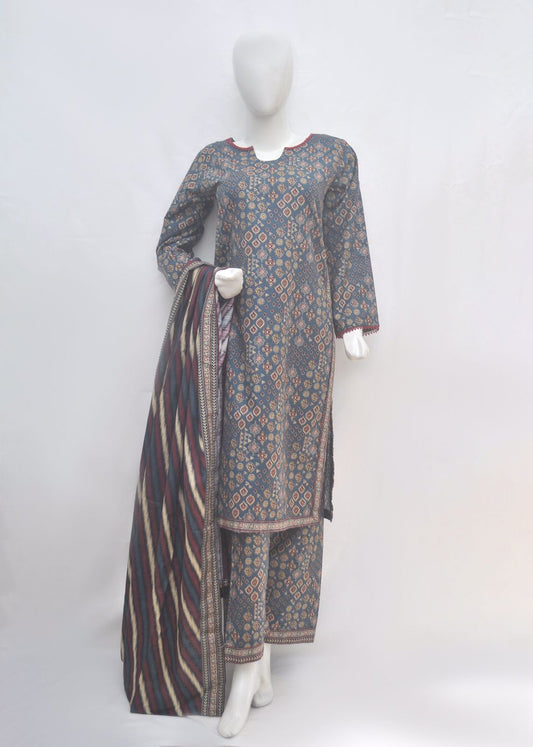 Bin Saeed Printed Lawn Stitched 3 Piece Khaddar -summer collection
